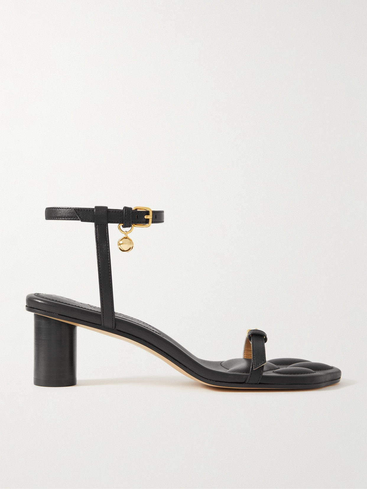 JW Anderson Paw Embellished Leather Sandals - Black