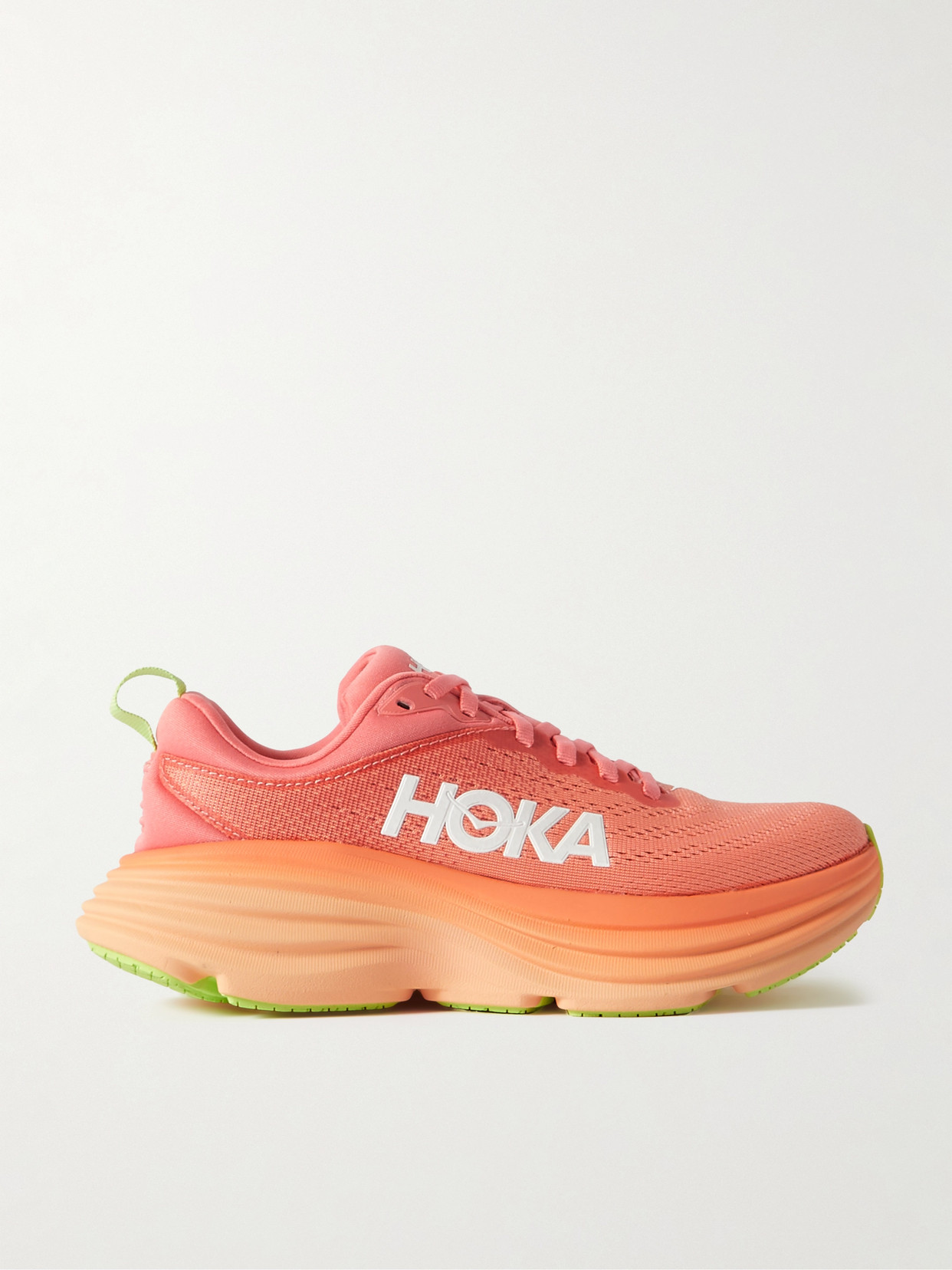 Hoka One One Bondi 8 Rubber-trimmed Mesh Sneakers In Orange