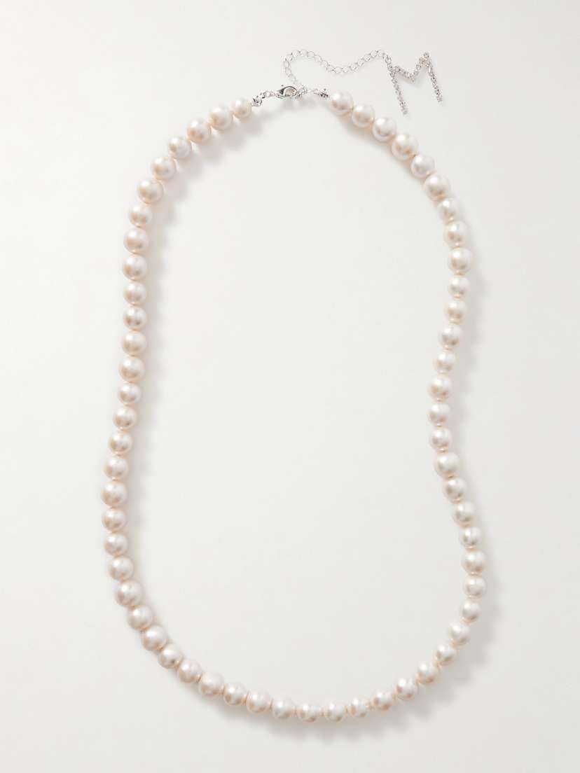Magda Butrym Silver-tone, Pearl And Crystal Necklace