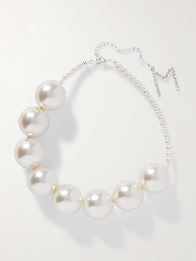 Magda Butrym Silver-tone Faux Pearl Choker