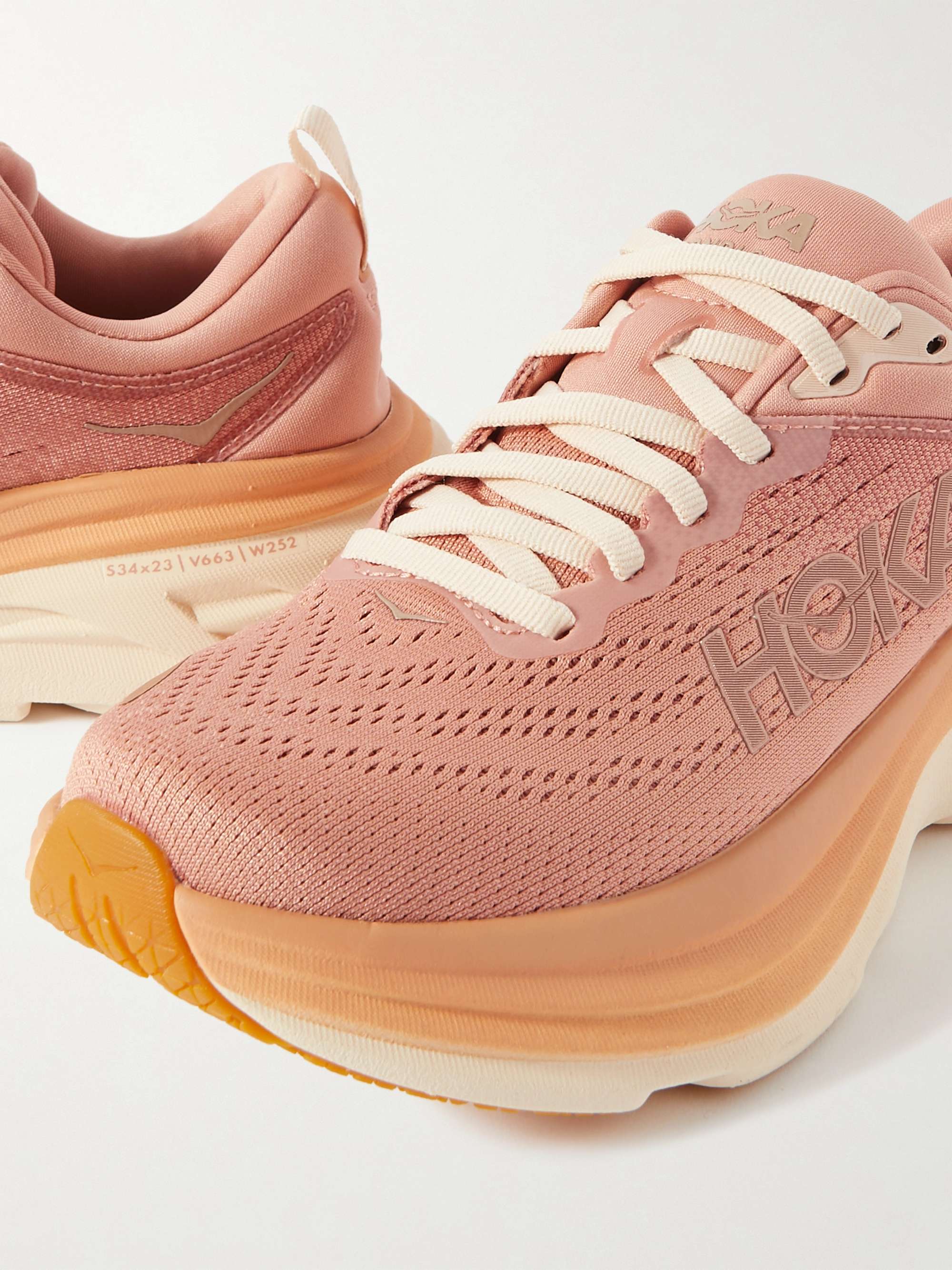 HOKA ONE ONE Bondi 8 rubber-trimmed mesh sneakers