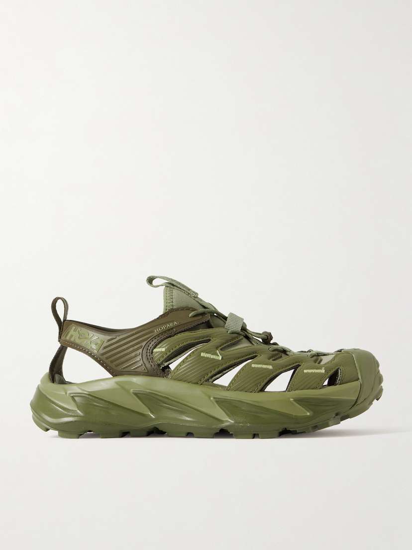 Hoka One One Hopara Cutout Rubber-trimmed Mesh Sandals