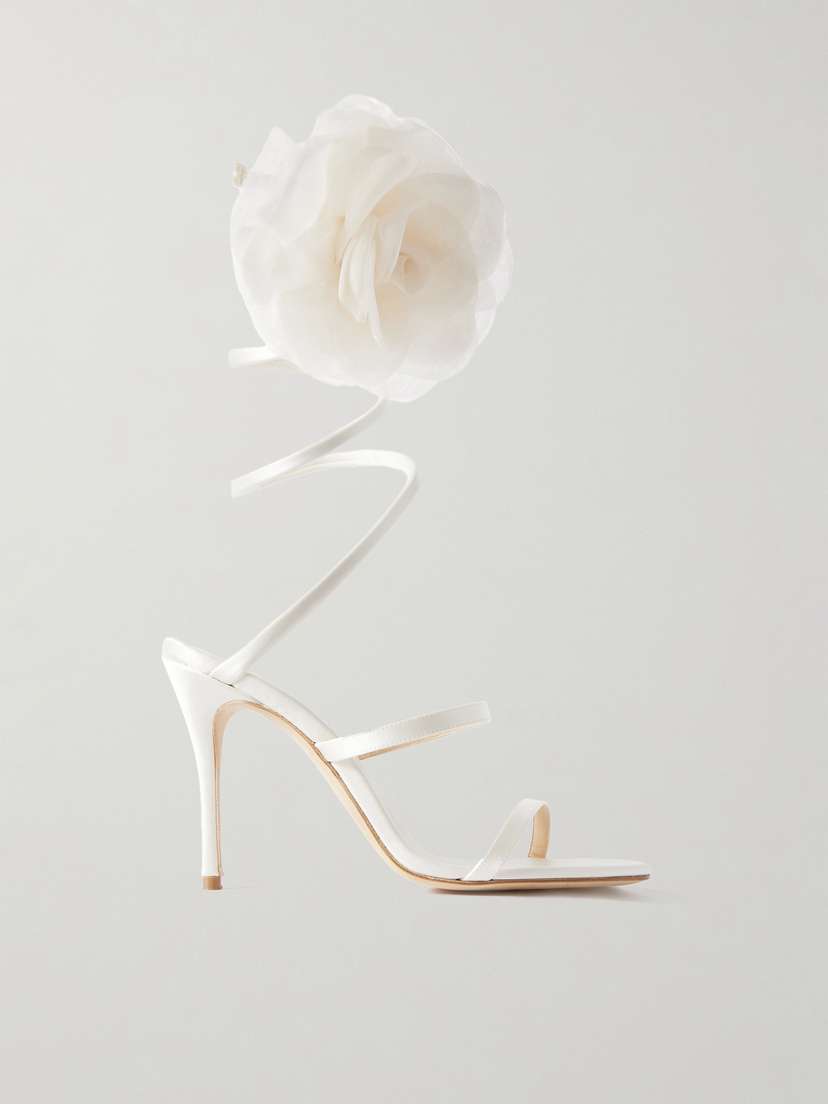 Magda Butrym Spiral Appliquéd Satin Sandals