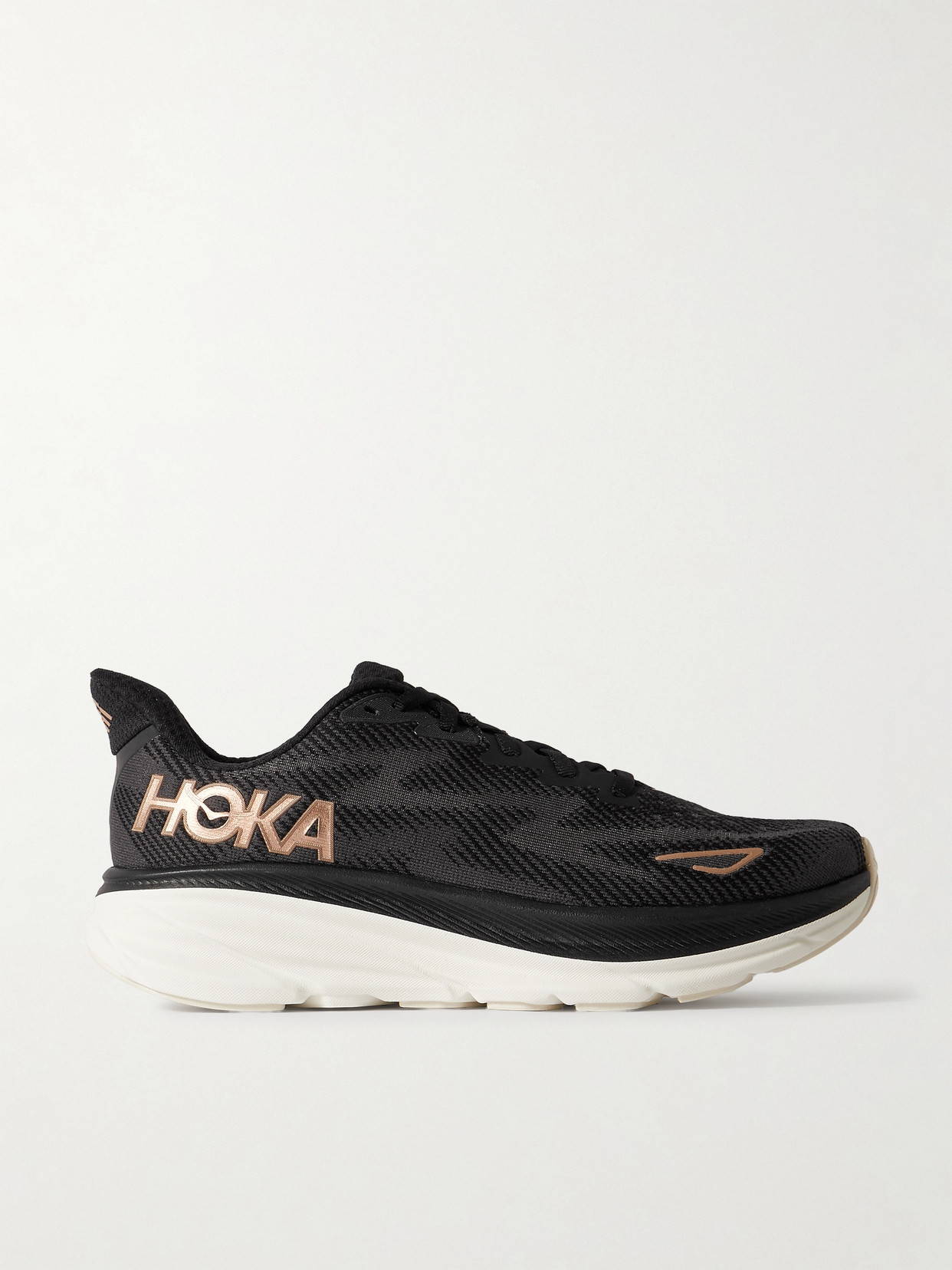 Hoka One One Clifton 9 Mesh Sneakers - Black