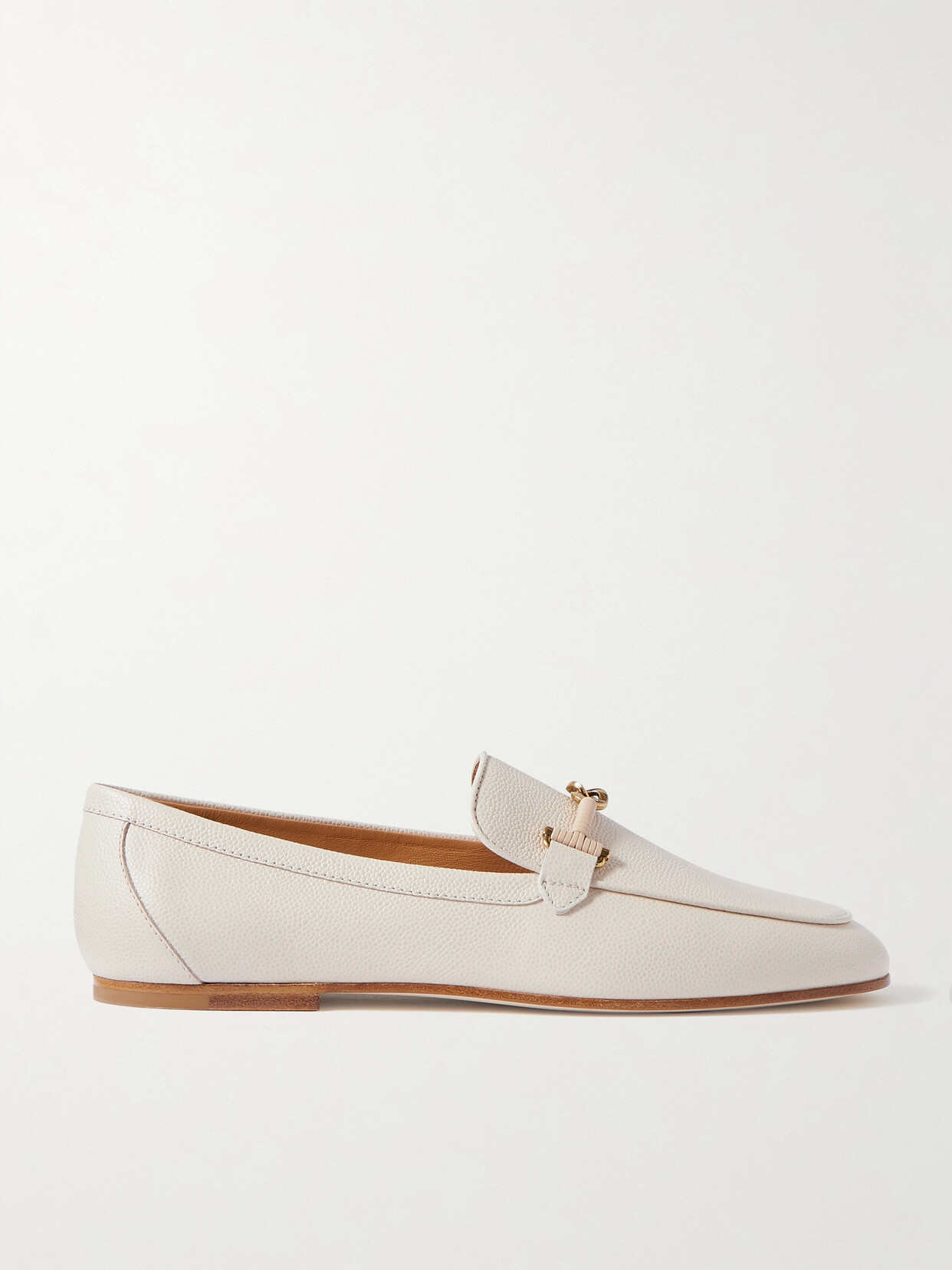 Tod's - Embellished Textured-leather Loafers - White