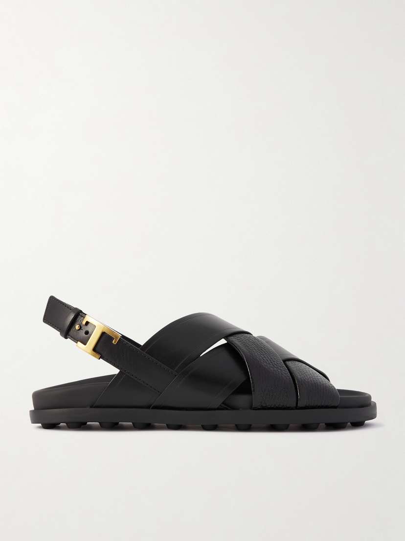Tod's Textured And Smooth Leather Sandals