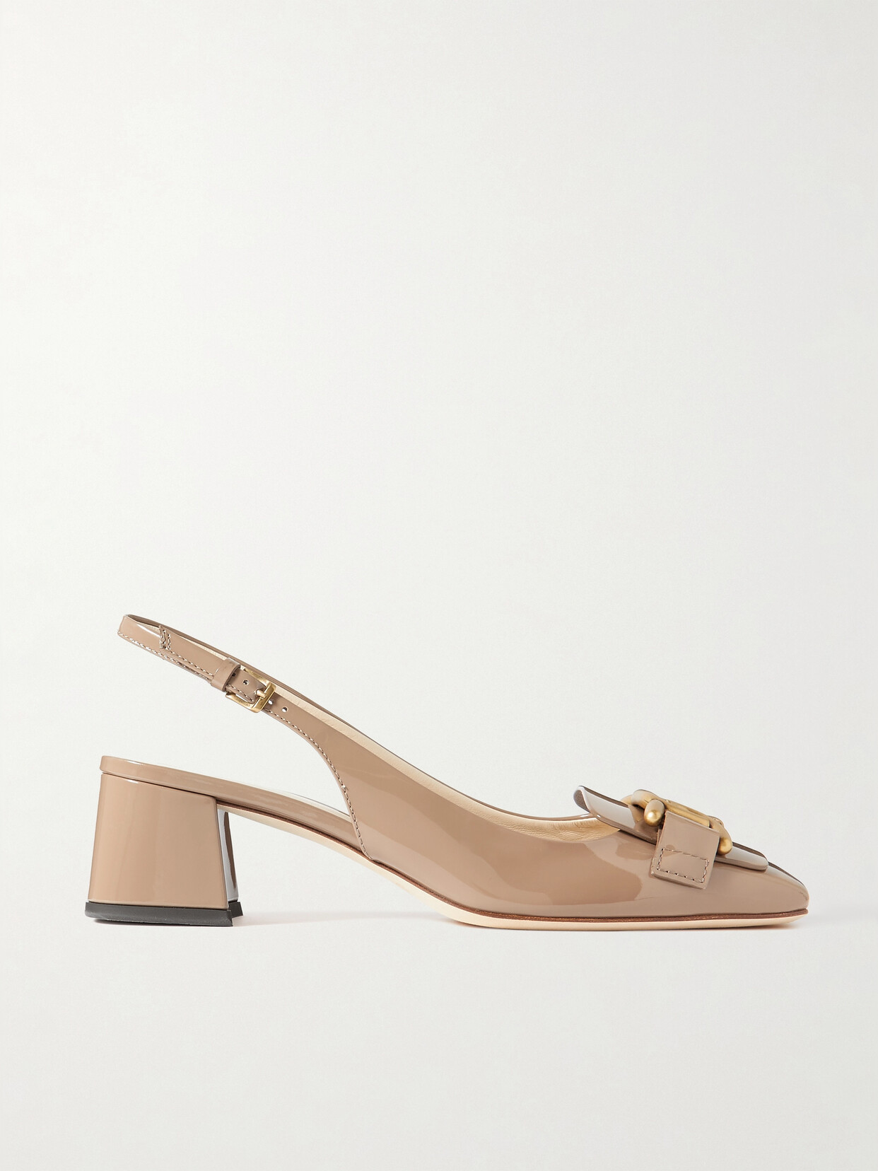 Tod's Embellished Leather Slingback Pumps - Brown