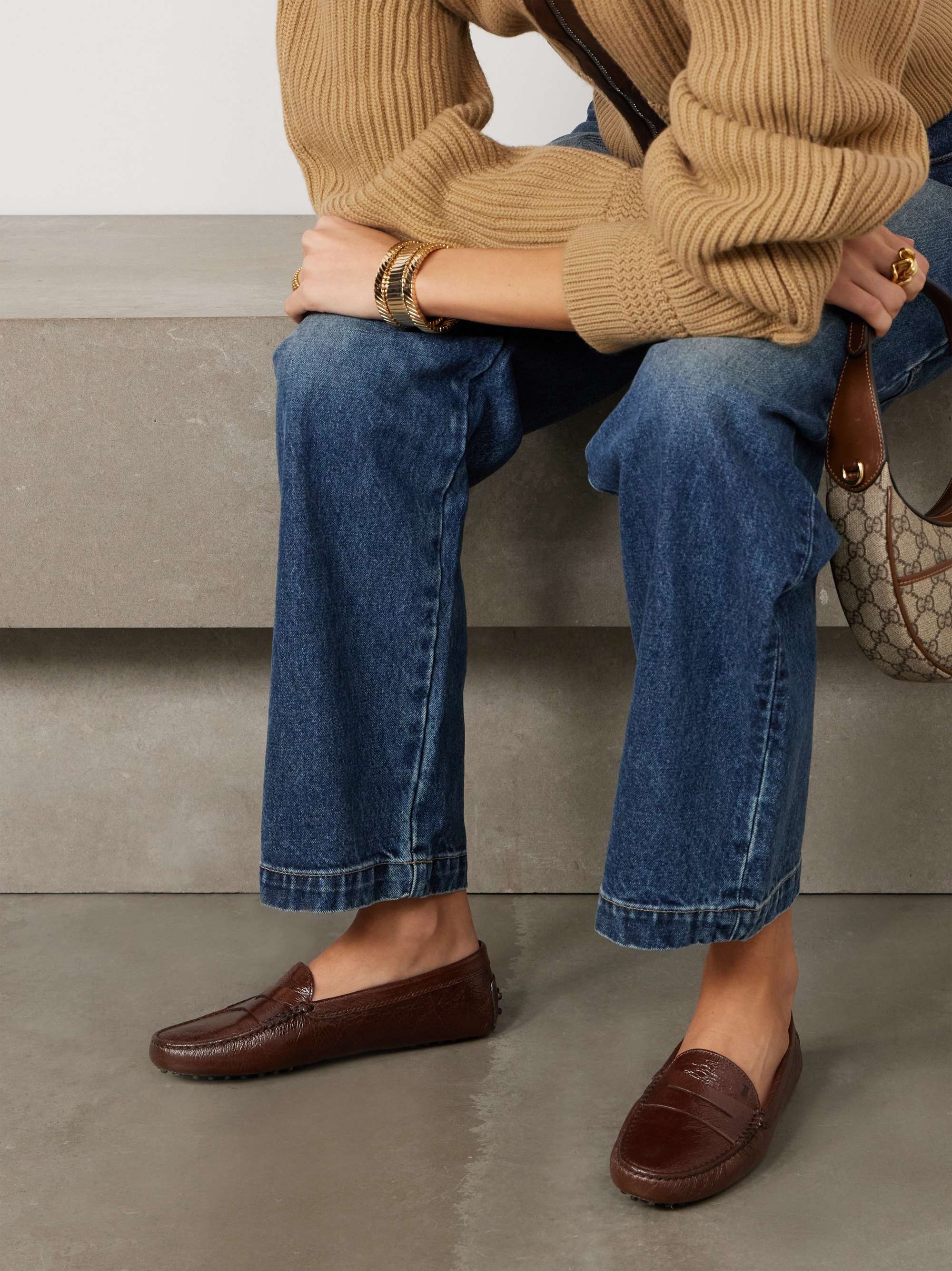 TOD'S Gommino snake-effect leather loafers