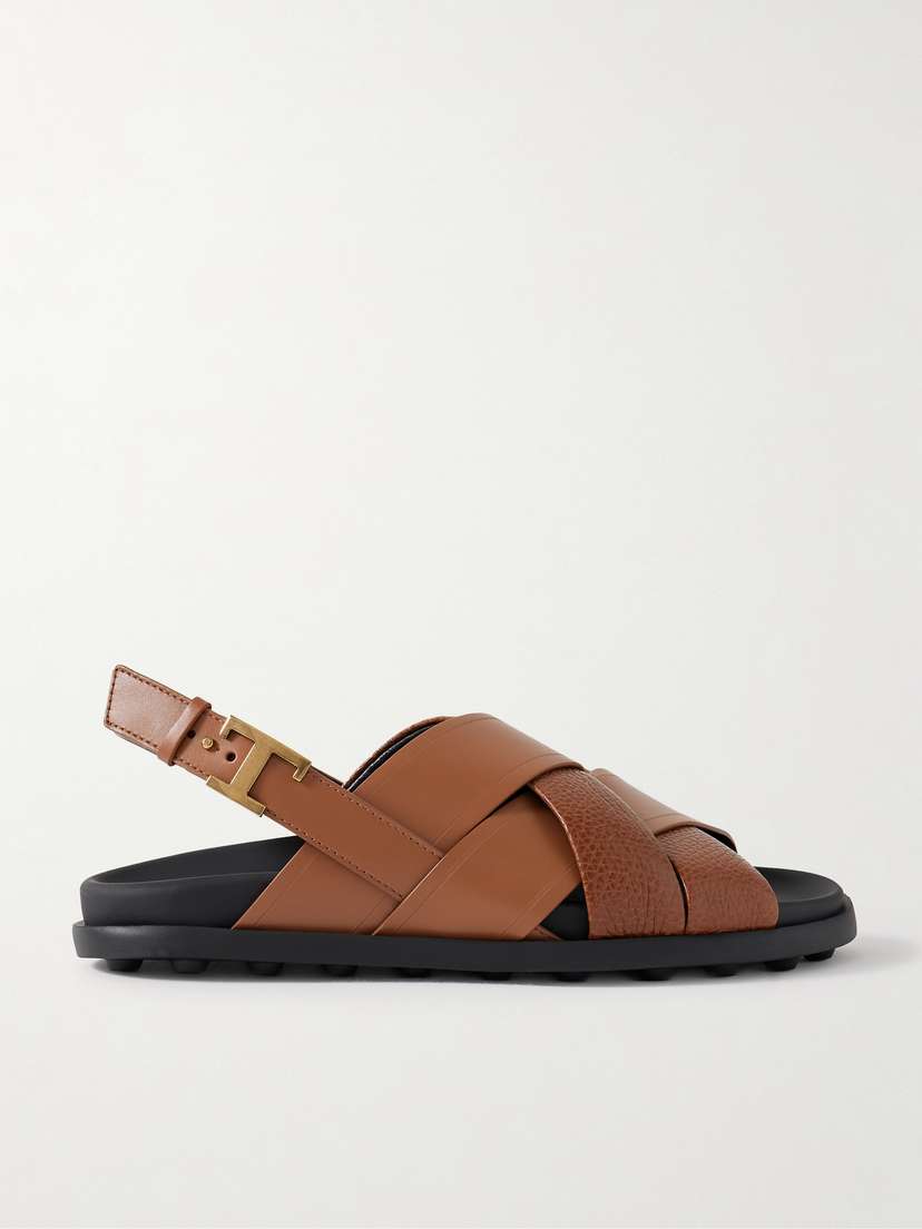 Tod's Textured And Smooth Leather Sandals