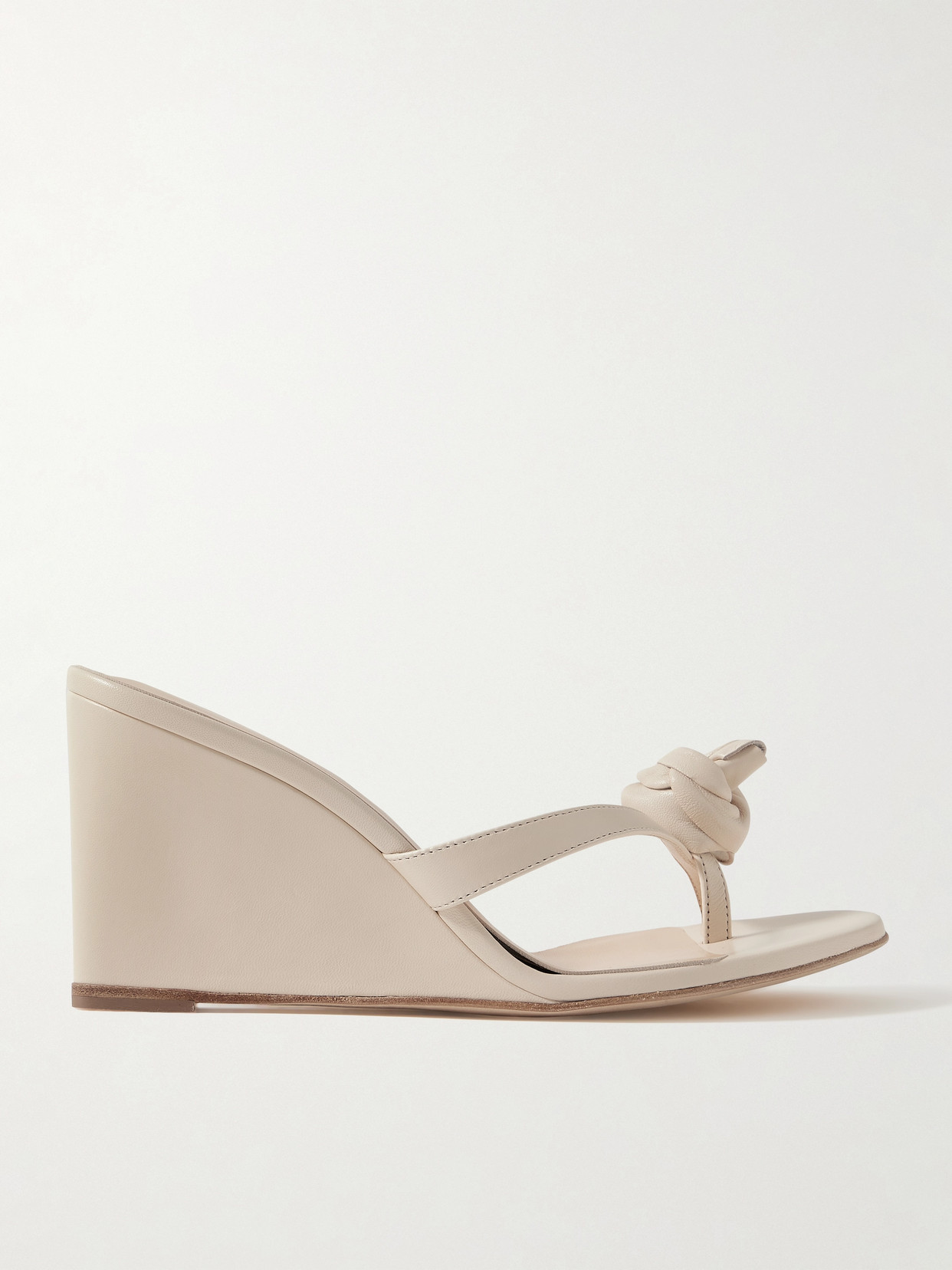 Shop Magda Butrym Appliquéd Leather Wedge Sandals In Cream