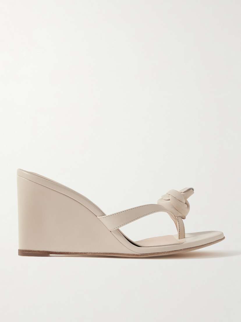 Magda Butrym Appliquéd Leather Wedge Sandals