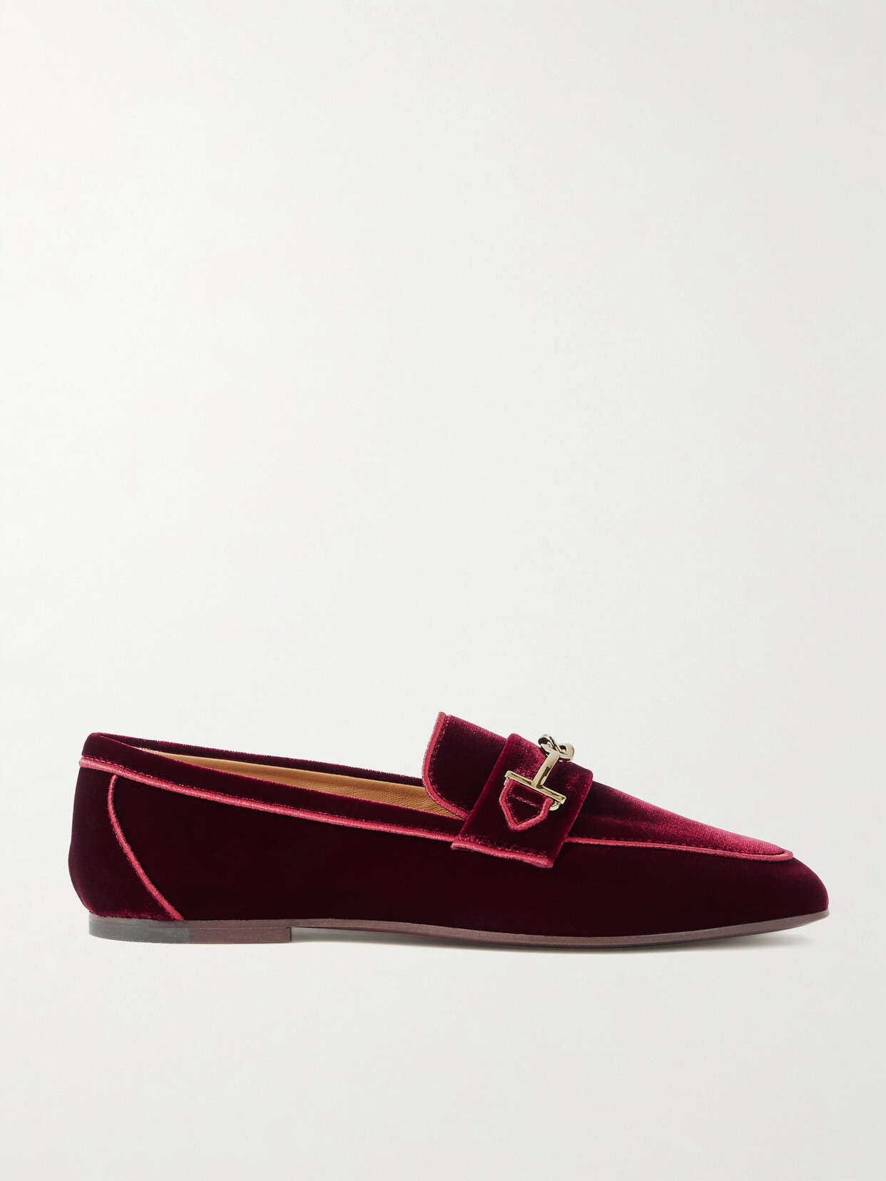 Tod's - Embellished Velvet Loafers - Burgundy