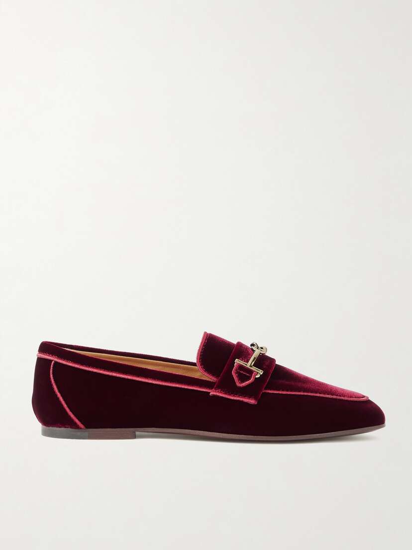 Tod's Embellished Velvet Loafers
