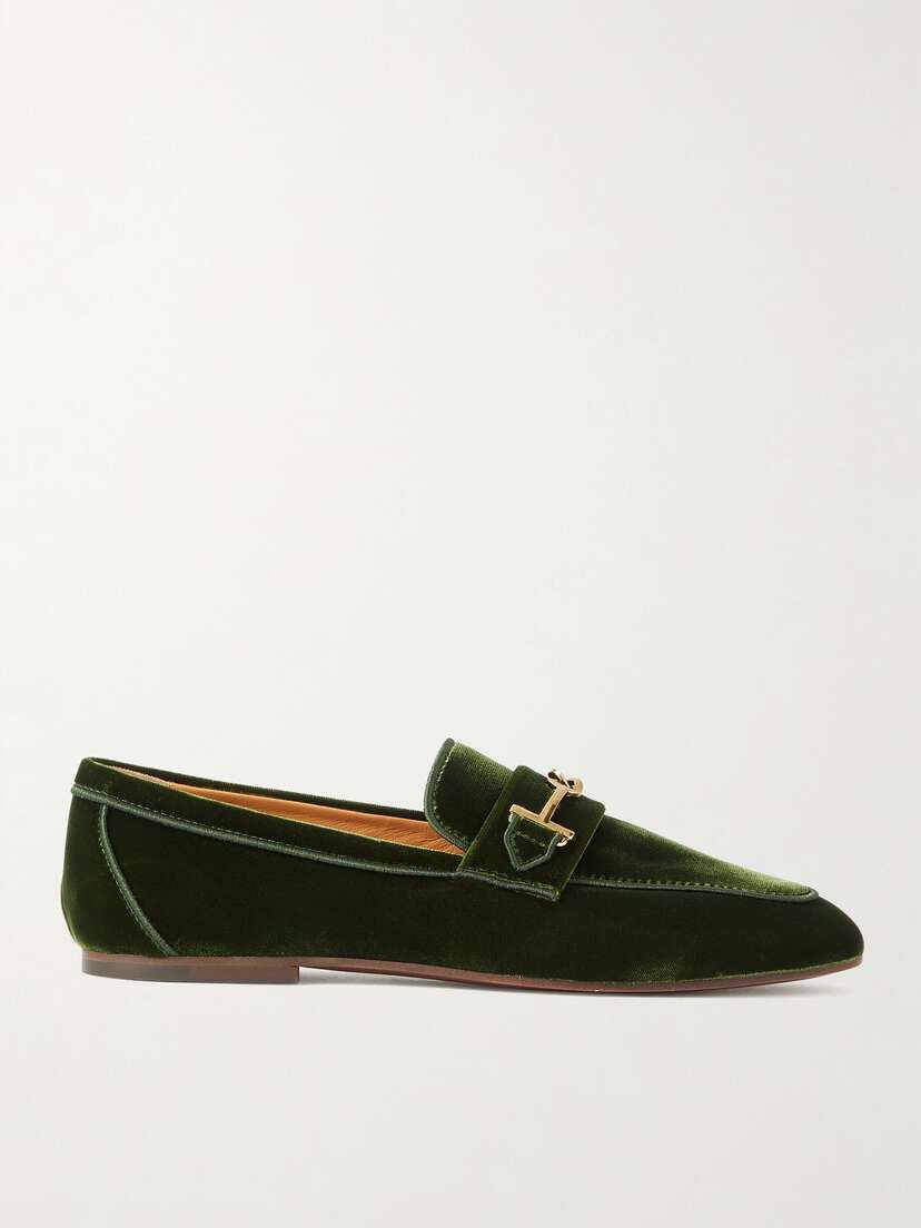 Tod's Embellished Velvet Loafers