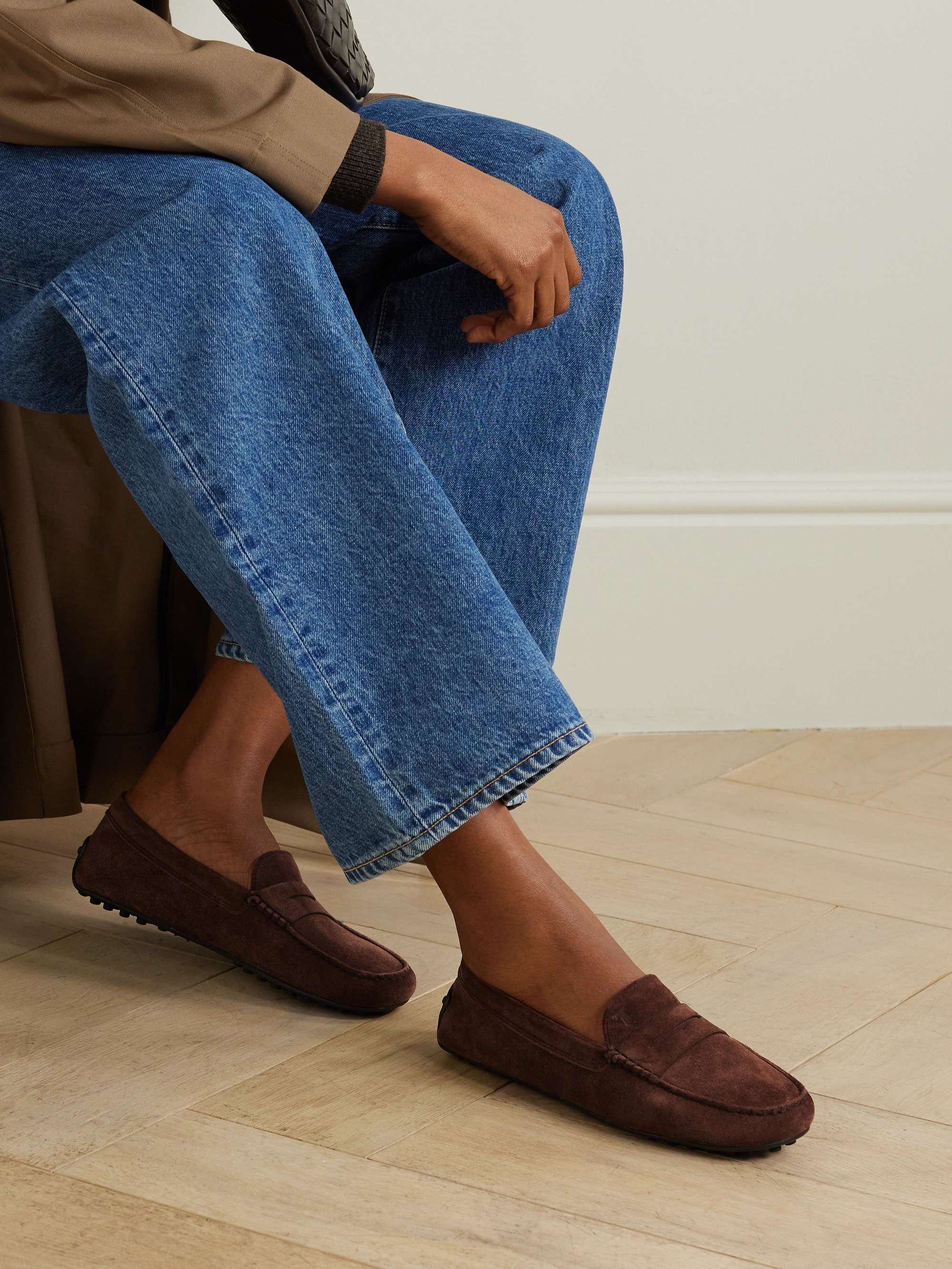 TOD'S City Gommino suede loafers | NET-A-PORTER