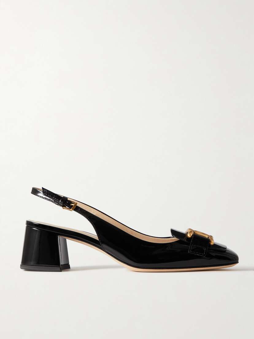 Tod's Embellished Pantent-leather Slingback Pumps