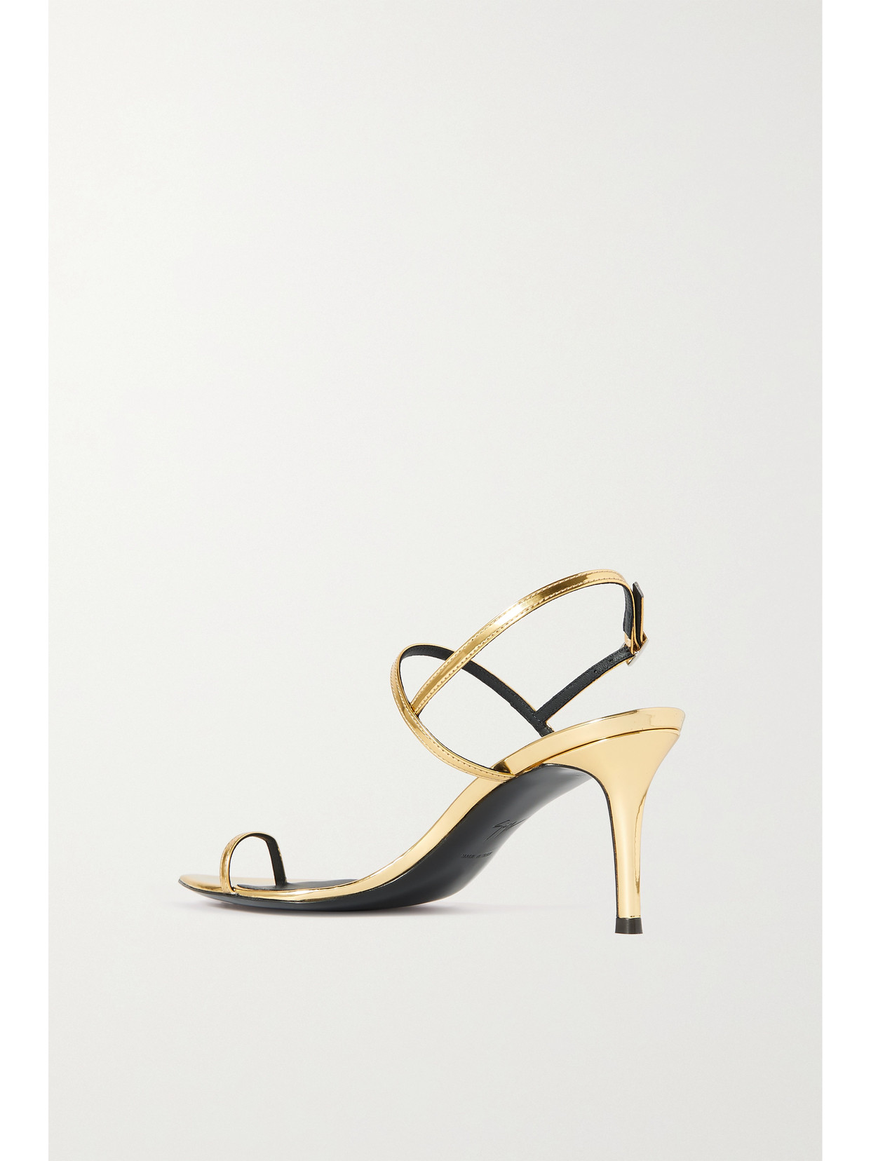 Shop Giuseppe Zanotti Come Bolla Metallic Leather Slingback Sandals In Gold