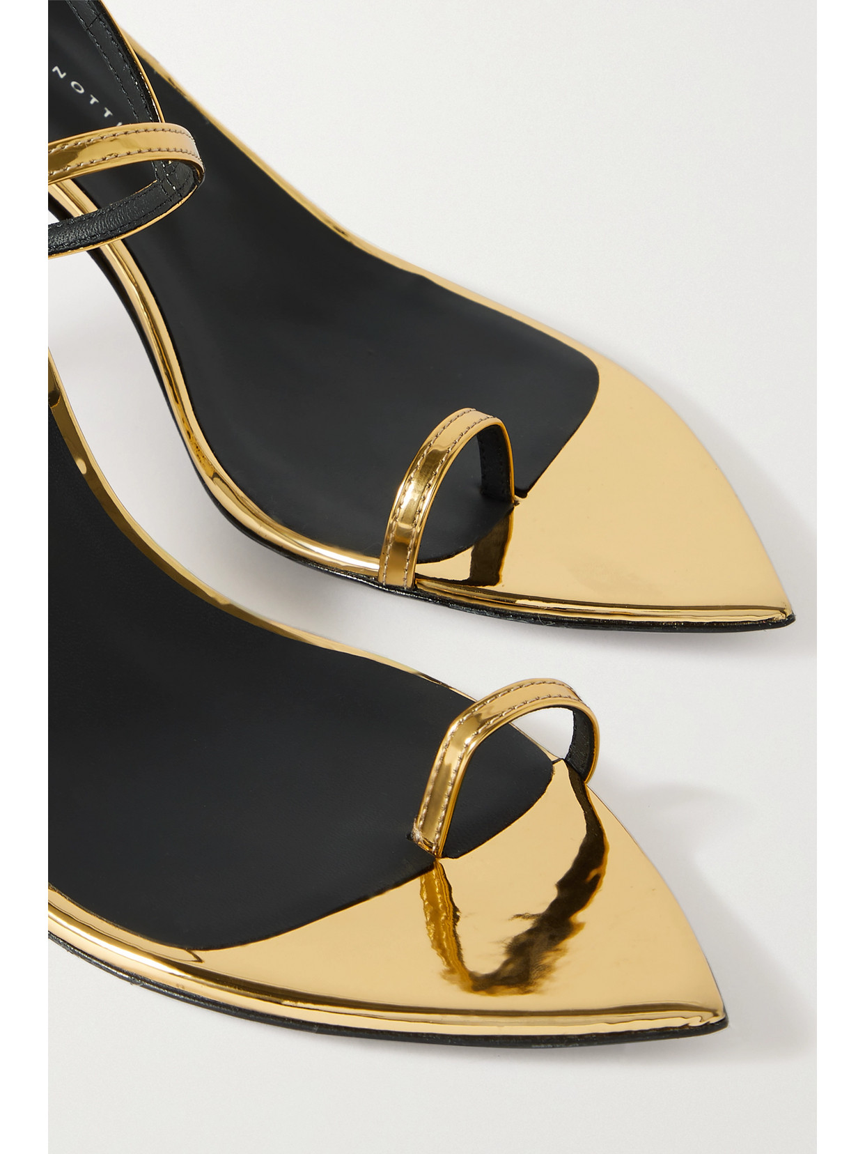 Shop Giuseppe Zanotti Come Bolla Metallic Leather Slingback Sandals In Gold