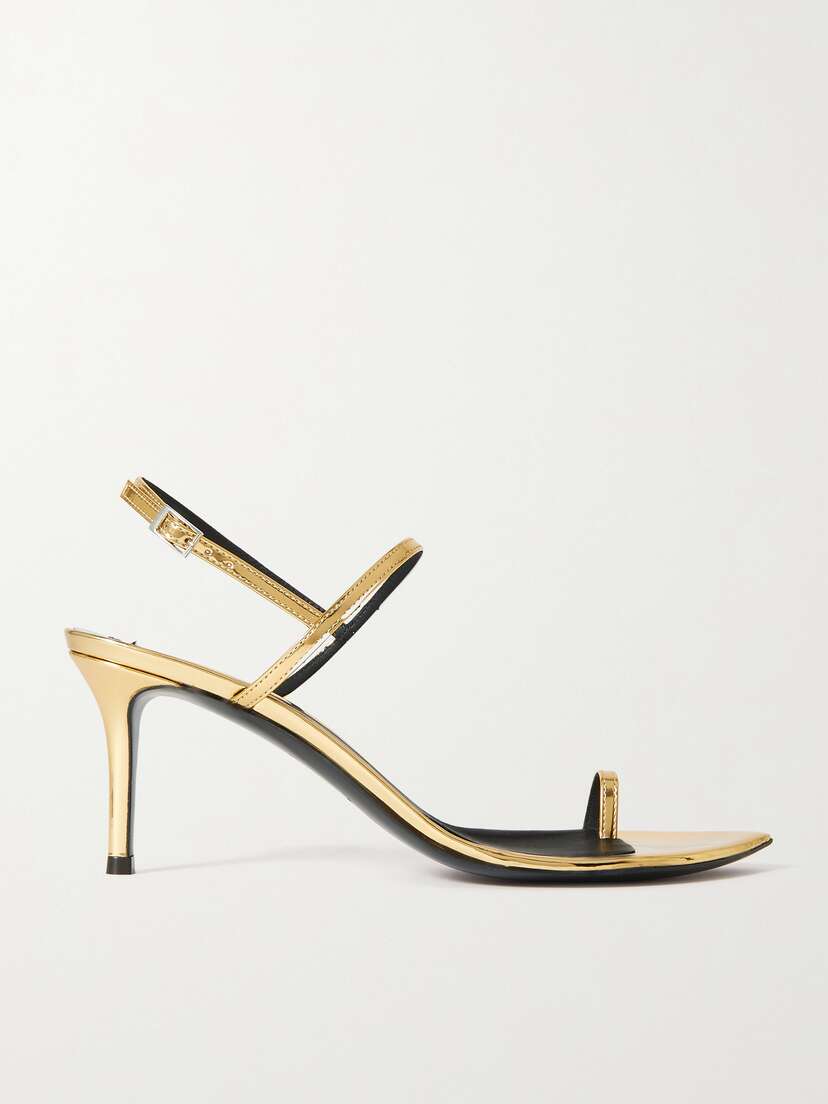 Giuseppe Zanotti Come Bolla Metallic Leather Slingback Sandals