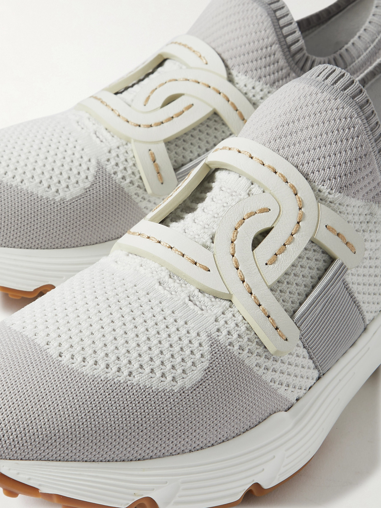 Tod's Womens White Sport Run 54c Calzino Logo-embellished Mesh Low-top Trainers Eur 40 / 7 Uk
