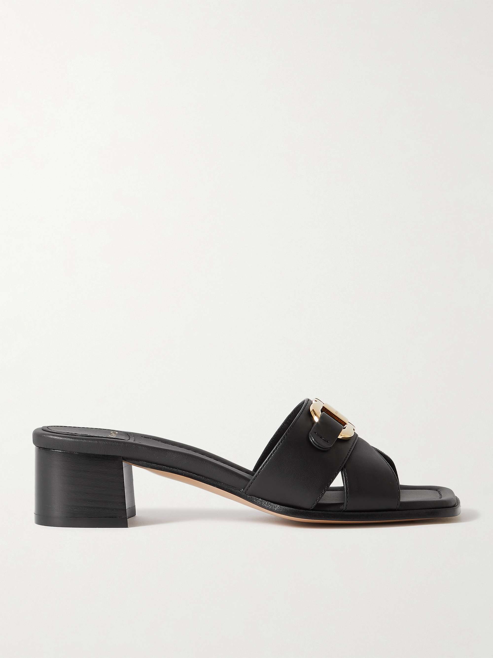 FERRAGAMO Lorelie logo-embellished leather mules | NET-A-PORTER