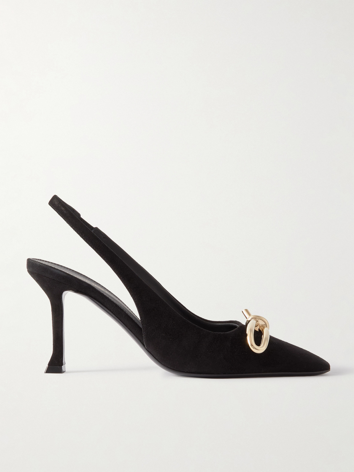 Ferragamo - Arlene Embellished Suede Slingback Pumps - Black