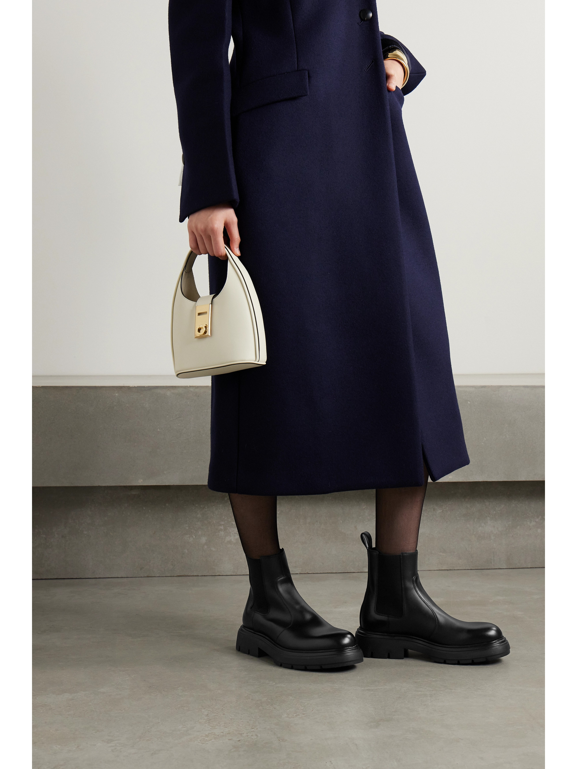 Ferragamo Dollie leather Chelsea boots