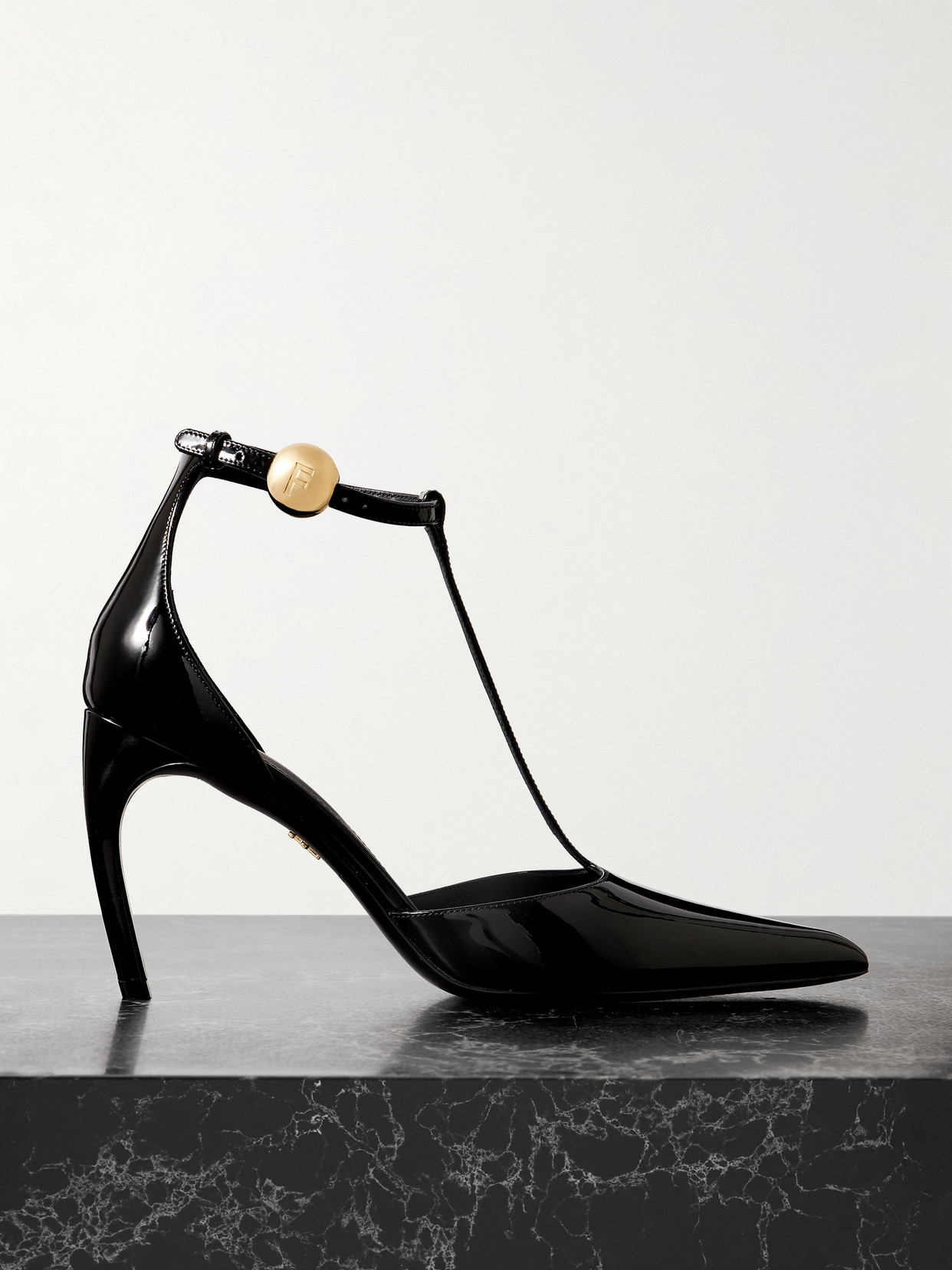 Ferragamo - Odette Embellished Patent-leather Pumps - Black