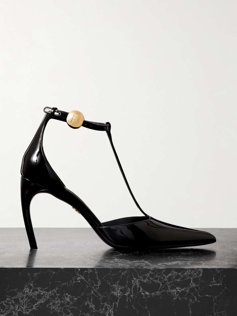 Ferragamo Odette Embellished Patent-leather Pumps