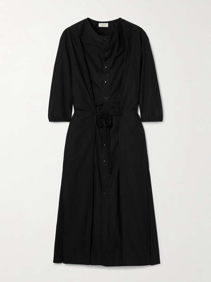 Lemaire Draped Cotton-poplin Midi Dress