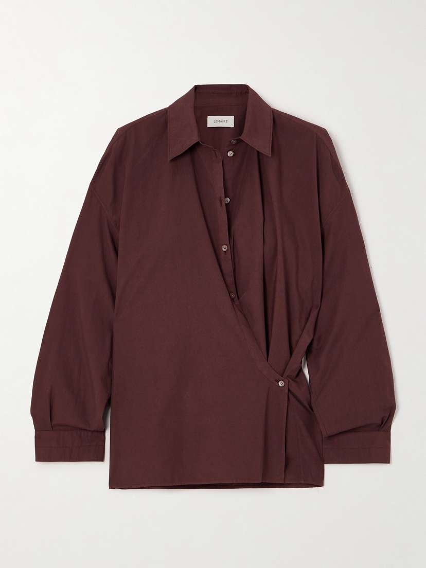 Lemaire Twist-front Cotton-poplin Wrap Shirt