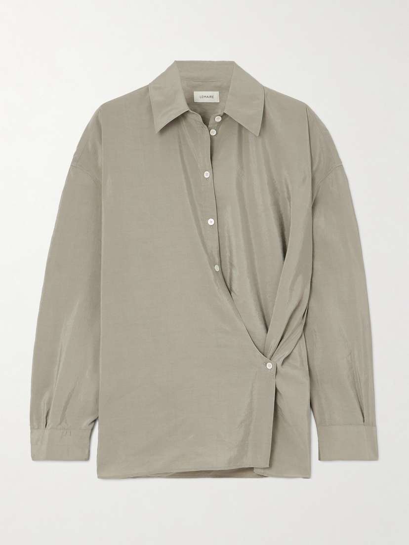 LEMAIRE Twist-front Silk-blend Wrap Shirt