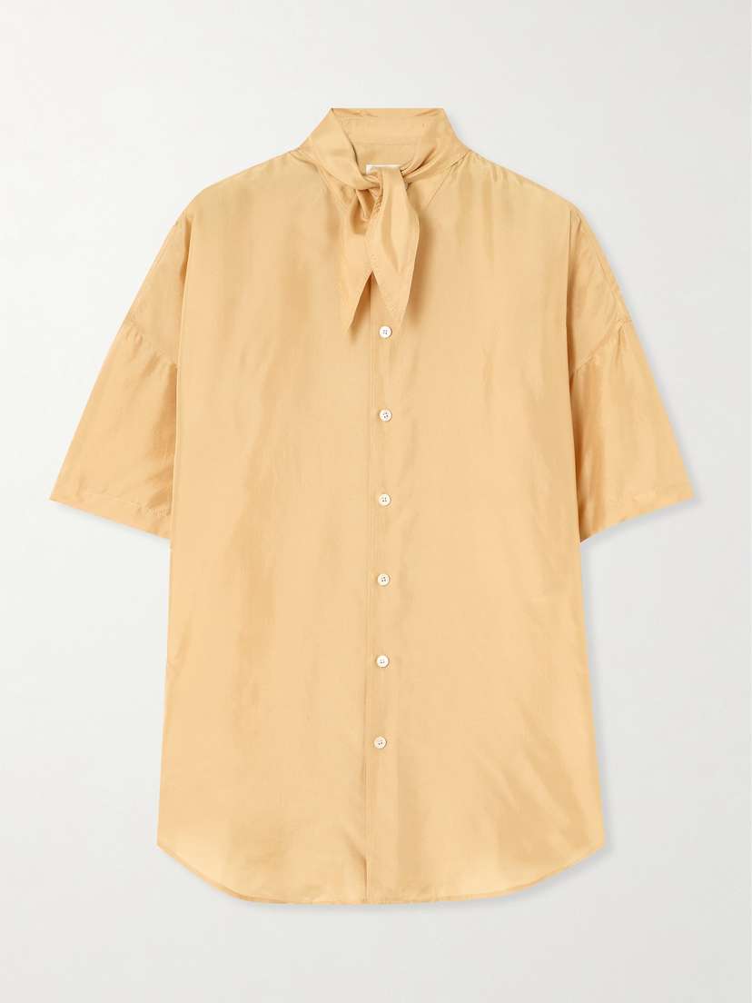 Lemaire Pussy-bow Silk-habotai Shirt