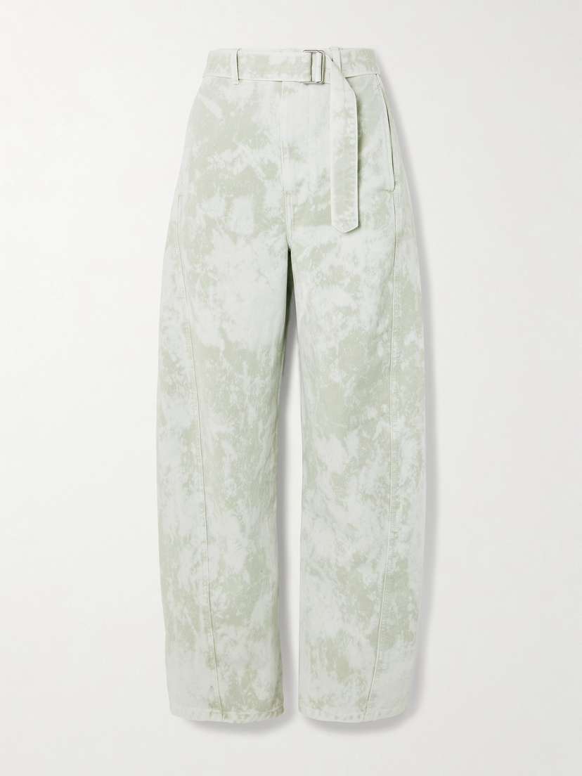 Lemaire Twisted Belted Tie-dye High-rise Tapered Jeans