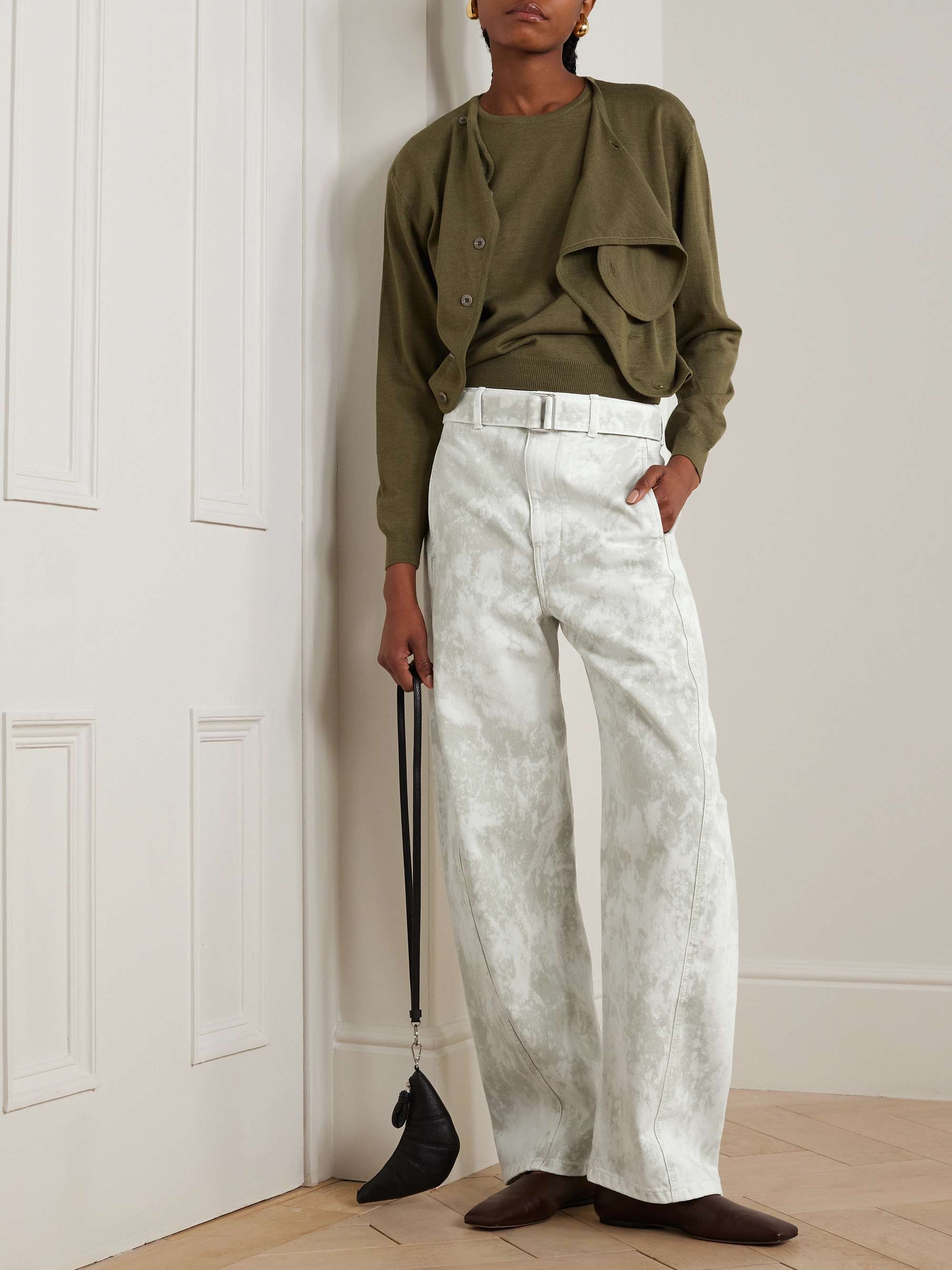 LEMAIRE Twisted belted tie-dye high-rise tapered jeans | NET
