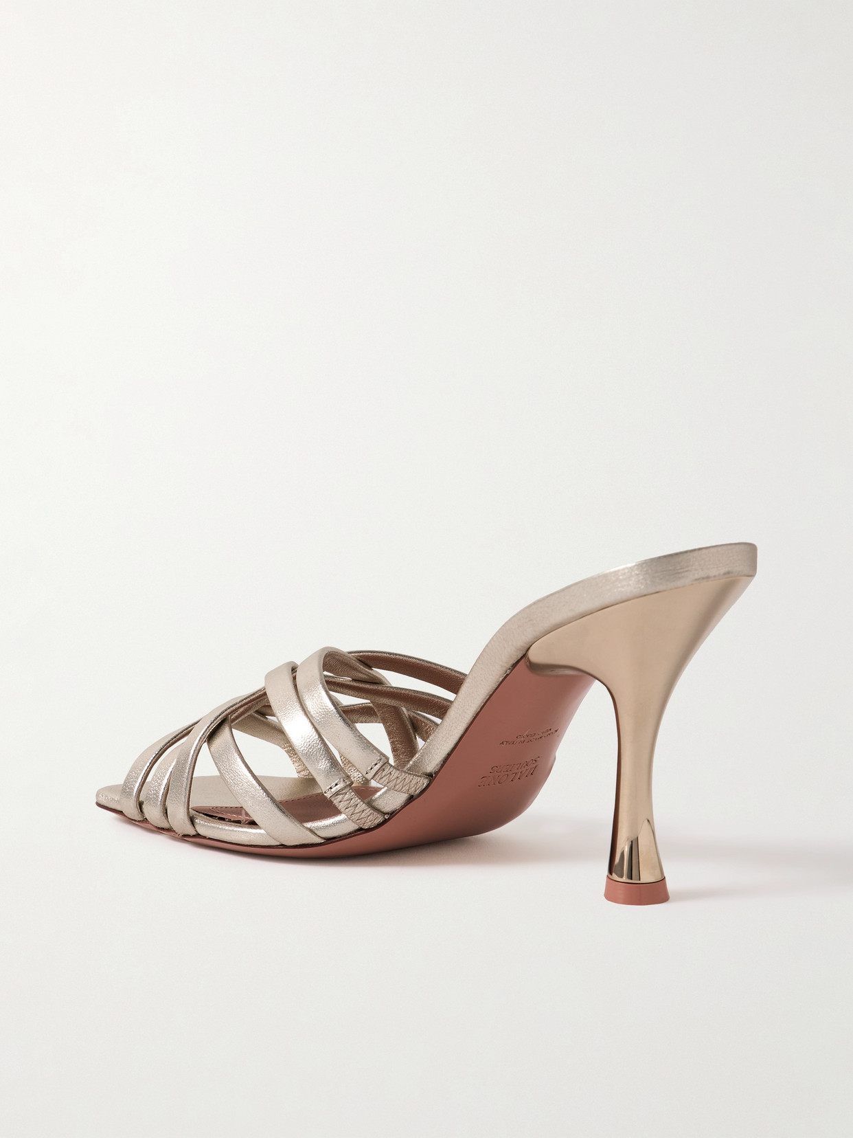 Shop Malone Souliers West 90 Metallic Leather Sandals In Gold