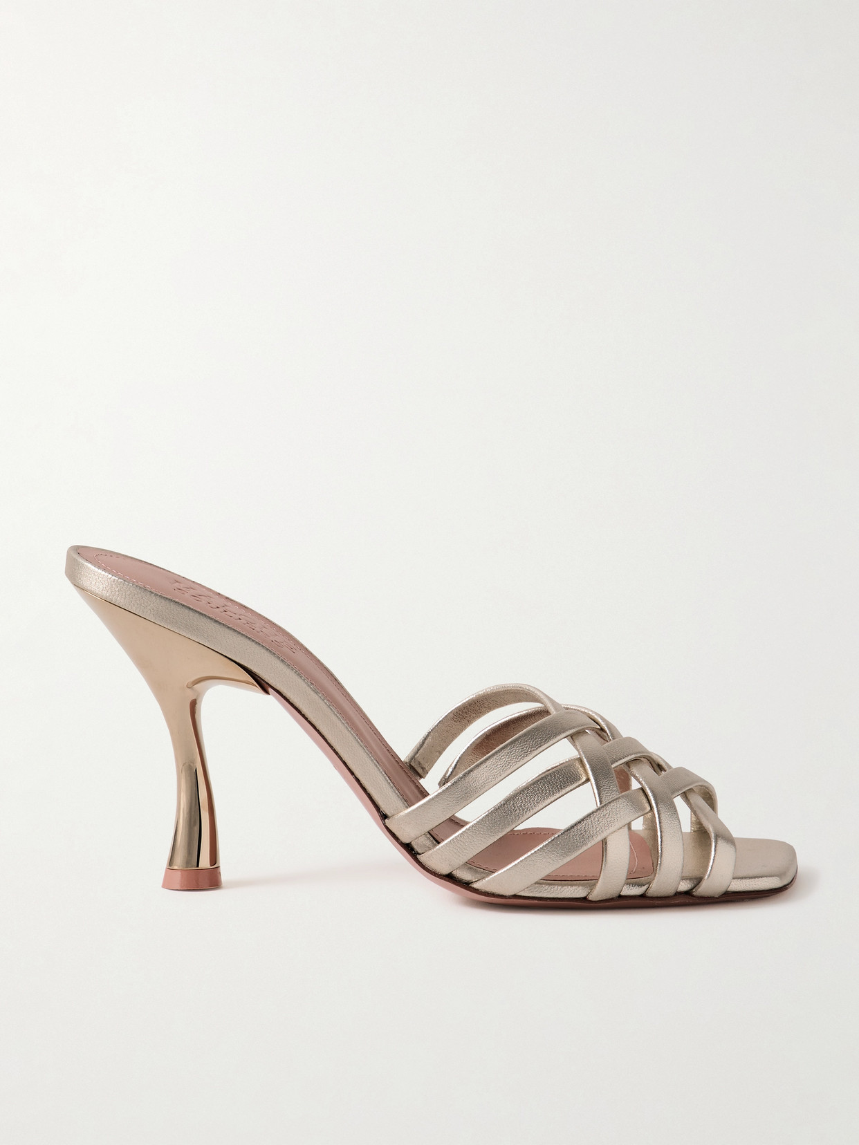 Shop Malone Souliers West 90 Metallic Leather Sandals In Gold