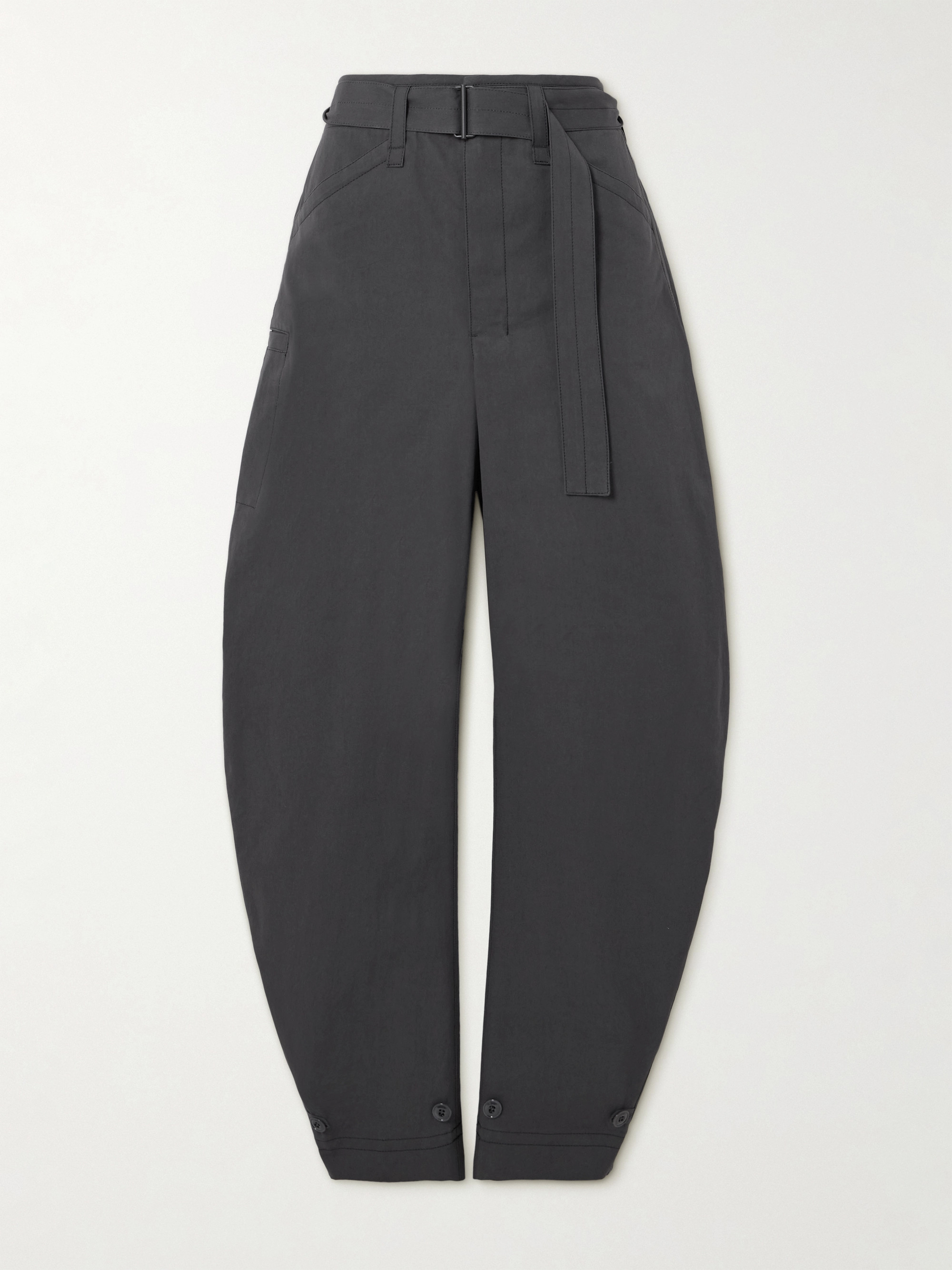 Lemaire Belted cotton-twill tapered pants