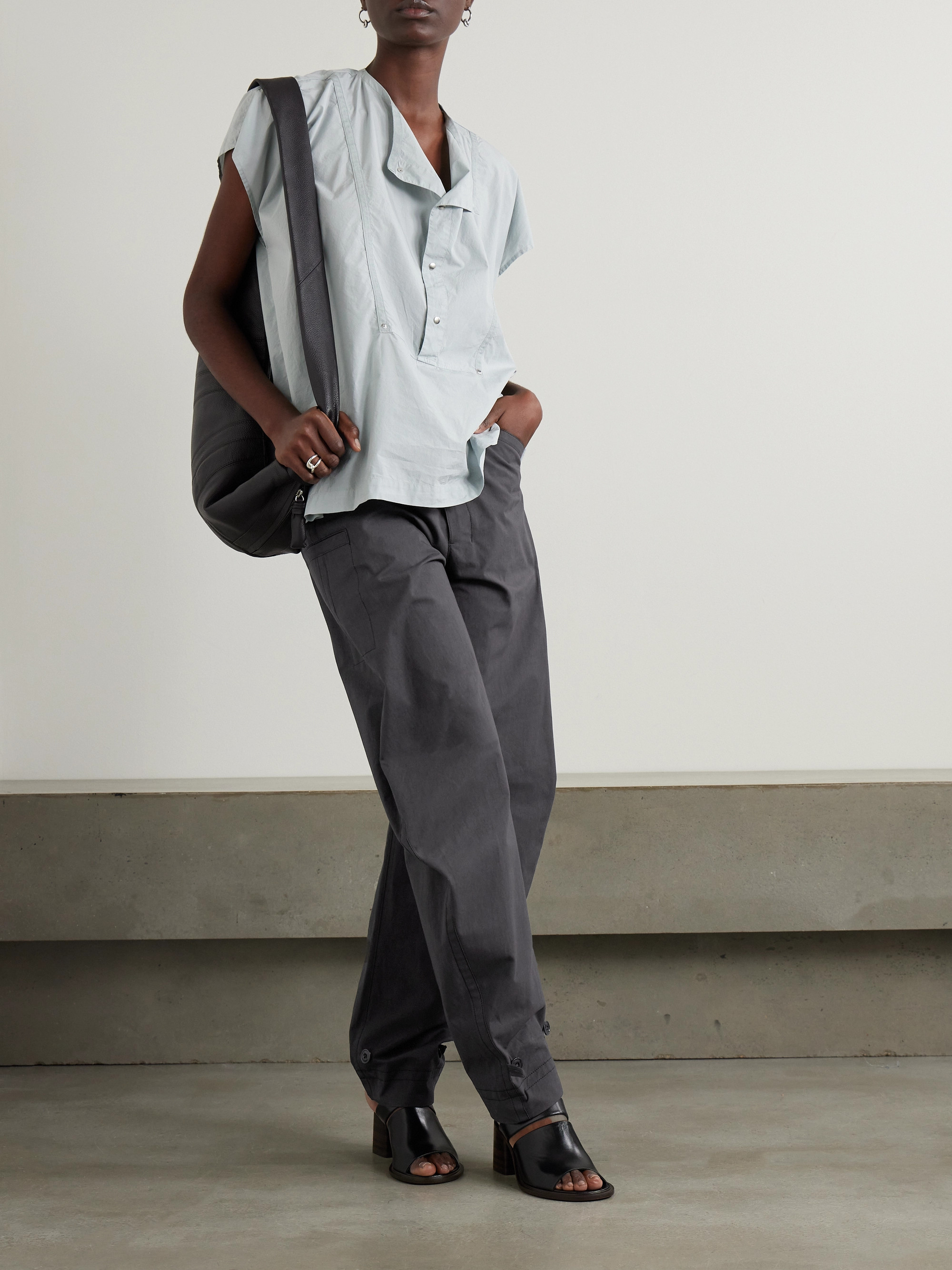 Lemaire Belted cotton-twill tapered pants