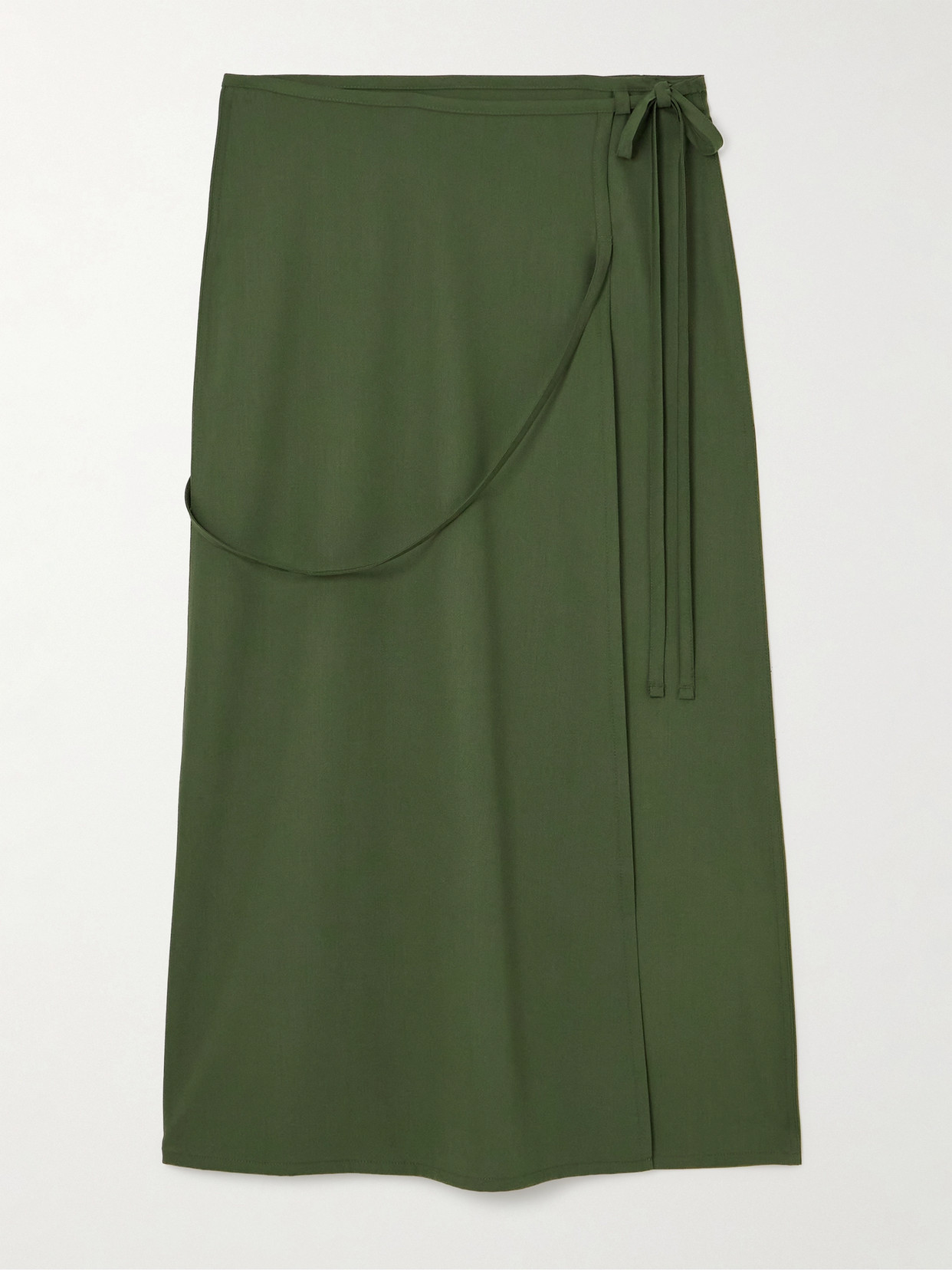 LEMAIRE - Wool Midi Wrap Skirt - Green