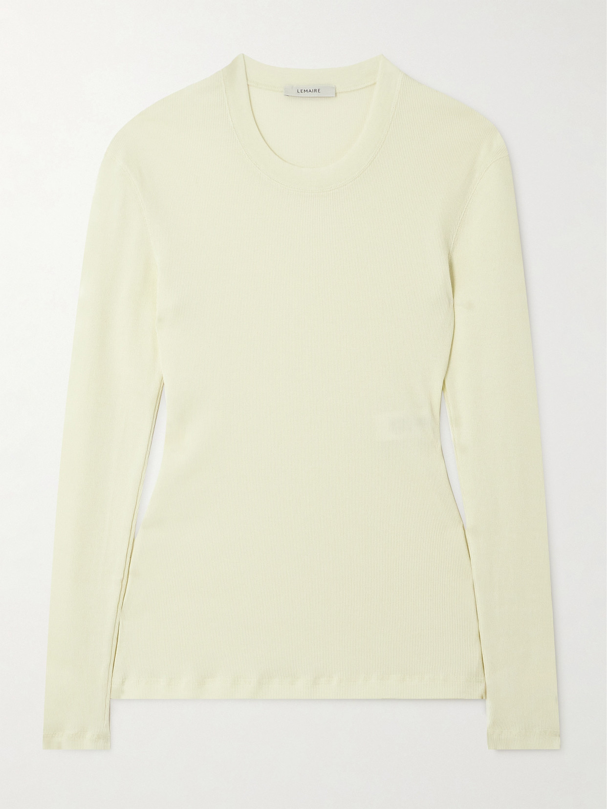 Lemaire Ribbed Cotton T-shirt In Yellow