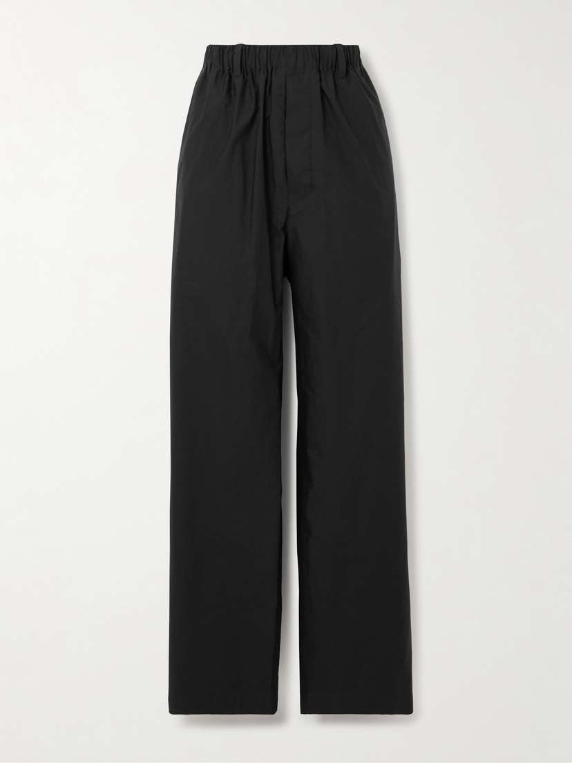 Lemaire Cotton And Silk-blend Poplin Wide-leg Pants