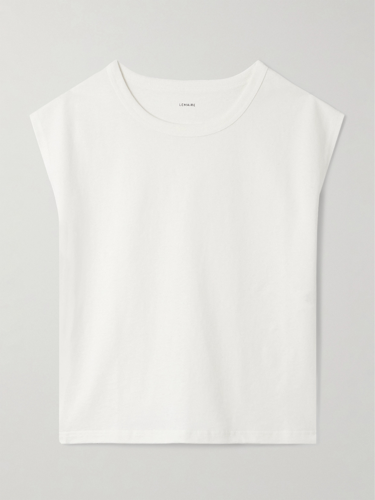 Lemaire Cotton And Linen-blend T-shirt In Off-white