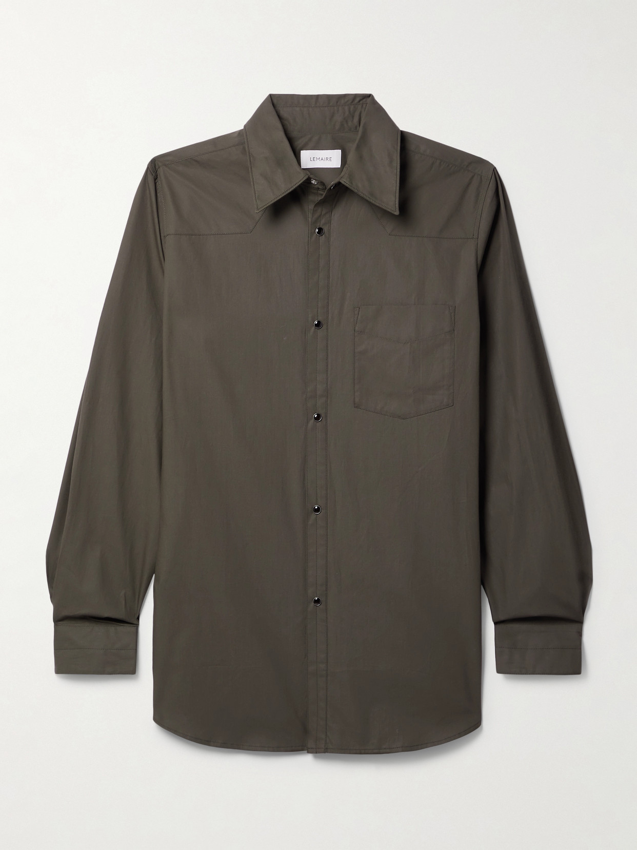 Lemaire Cotton-poplin Shirt In Brown