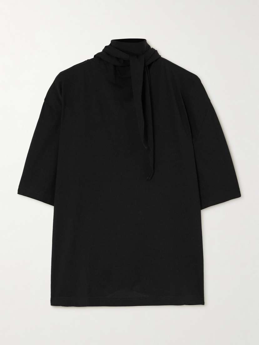 Lemaire Tie-neck Cotton T-shirt - x large