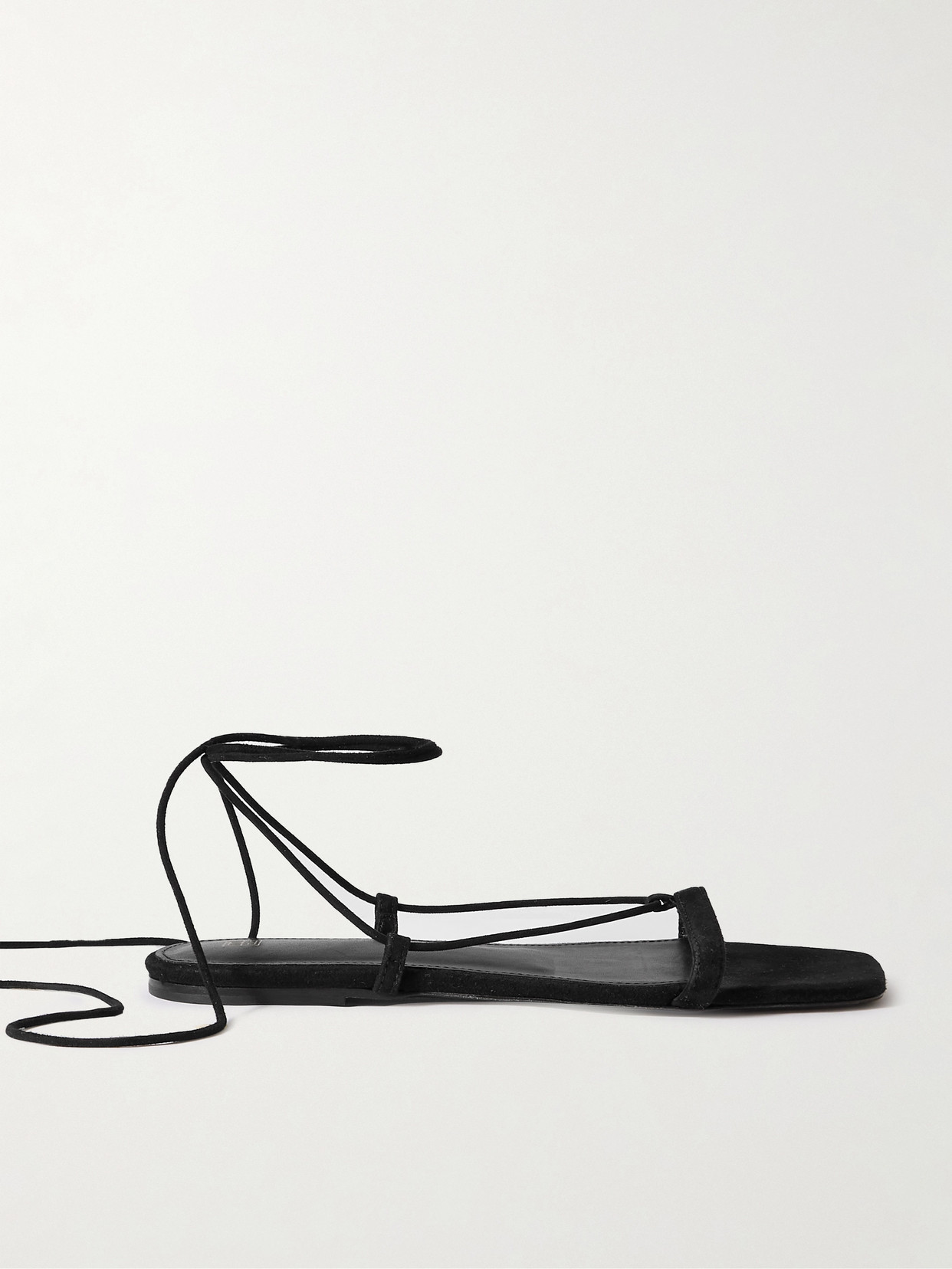 Shop Totême + Net Sustain Suede Lace-up Sandals In Black