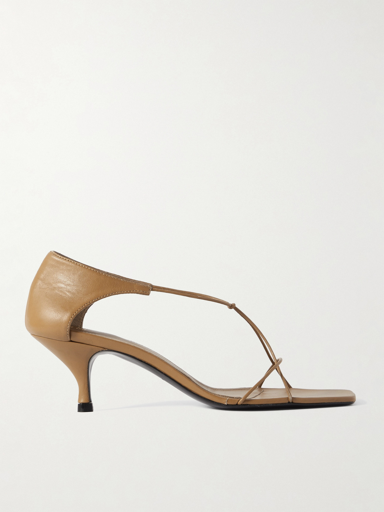 Shop Totême + Net Sustain Knot Leather Sandals In Neutrals