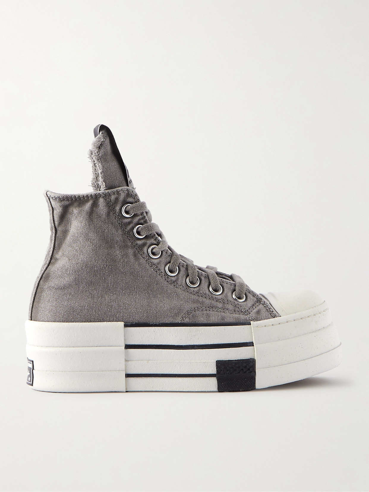 Rick Owens - + Converse Drkshdw Dbl Drkstar Chuck 70 Canvas Platform Sneakers - Gray