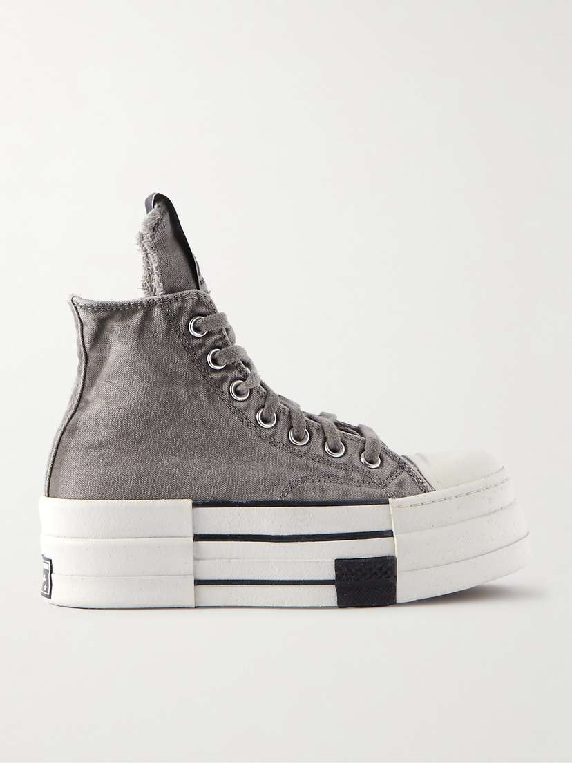 Rick Owens + Converse Drkshdw Dbl Drkstar Chuck 70 Canvas Platform Sneakers