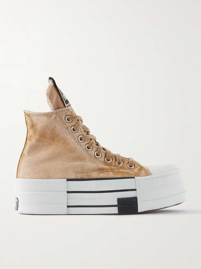 Rick Owens + Converse Drkshdw Dbl Drkstar Canvas High-top Sneakers